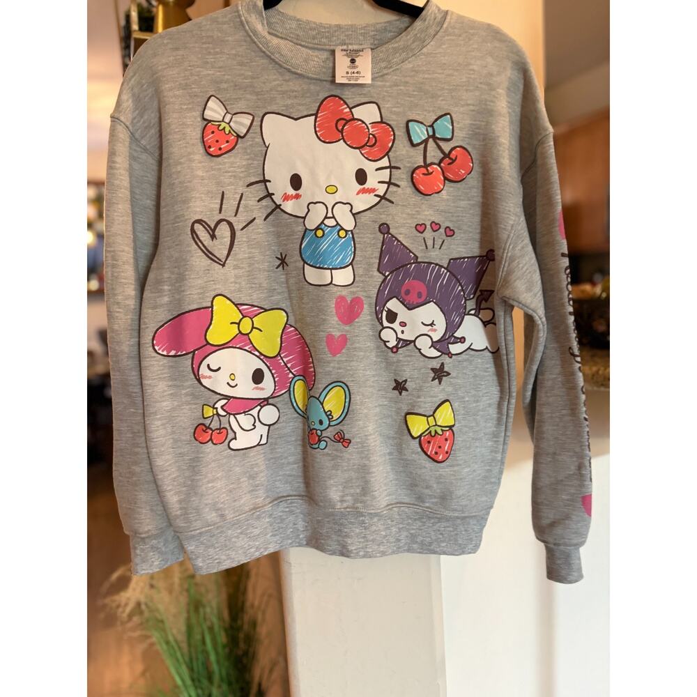 Sanrio Hello Kitty and Friends Women's Grey Crewneck Sweatshirt Small 2-8 - Picture 4 of 4